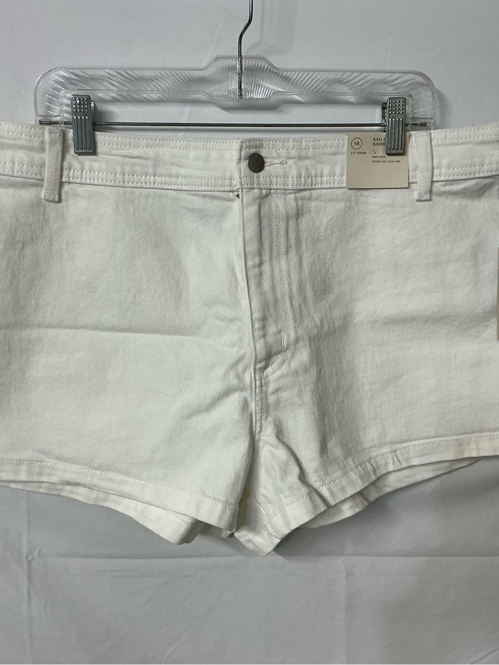 Universal Thread White High-Rise Sailor Denim Shorts Size 16